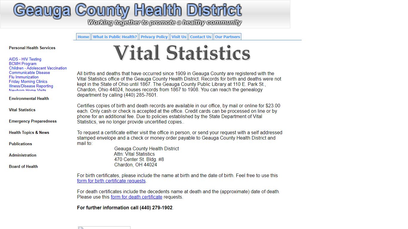 Vital Statistics - mapp.geaugacountyhealth.org